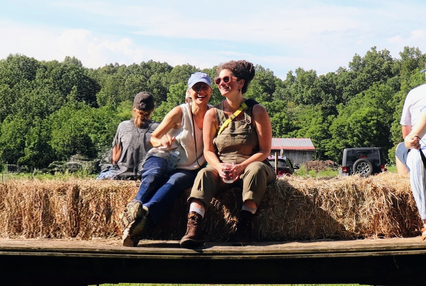 Valaree and Meredith enjoying the hay ride.